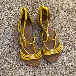 Yellow gladiator sandals